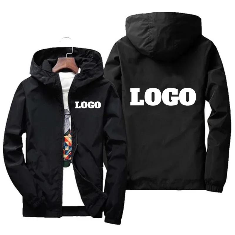 Veste d'automne avec Logo de marque personnalisé pour homme, coupe-vent chaud et imperméable, vêteme