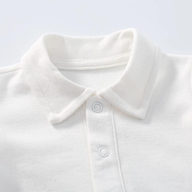 vêtements pour bébés Polo à manches longues pour nouveau-né, barboteuse pour tout-petits, 100% coton