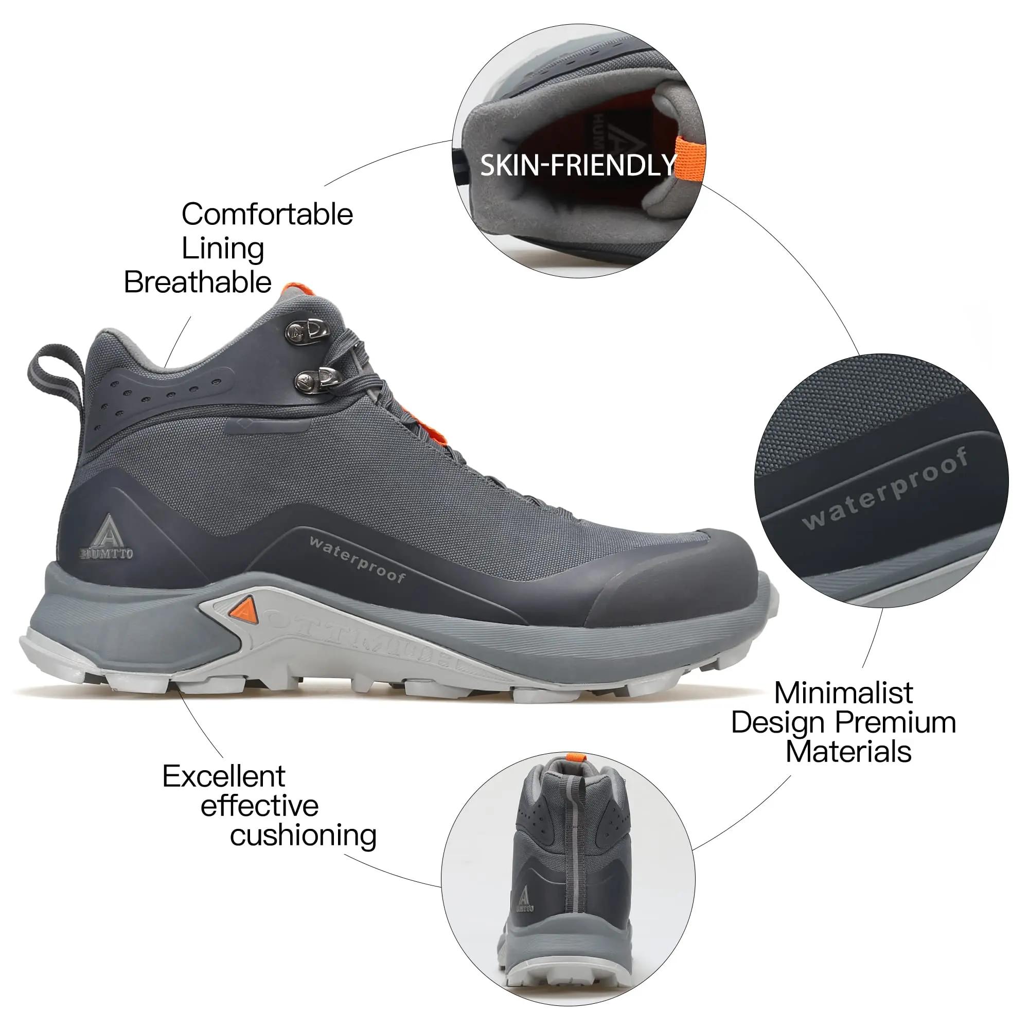 Bottines de randonnée imperméables pour hommes - Chaussures de trekking hiver et escalade