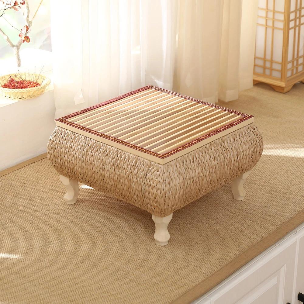 Table de tatami en rotin japonais balcon baie vitrée petite table d'appoint table basse chambre à co