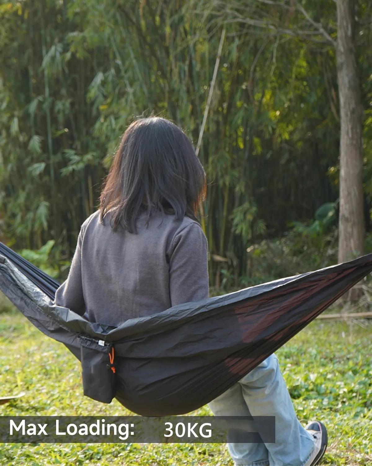 Hamac anti-moustiques anti-renversement pour deux personnes, pare-soleil 2 en 1, hamac de camping à