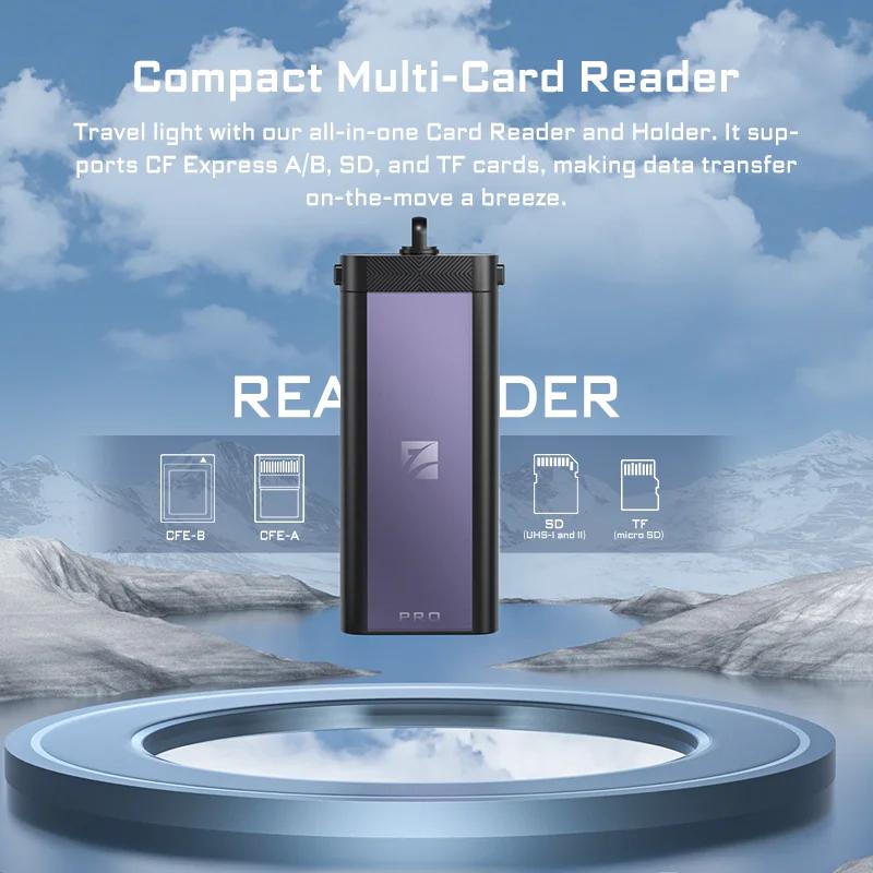 Lecteur de carte FrePS-Pro portable polyvalent, CF Express A/B,SD TF et Micro SD, support pour les p