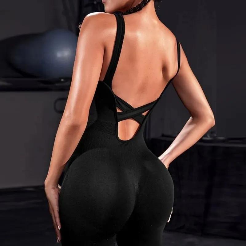 Combinaisons de batterie pour femmes col bas taille haute - Barboteuses décontractées jogging