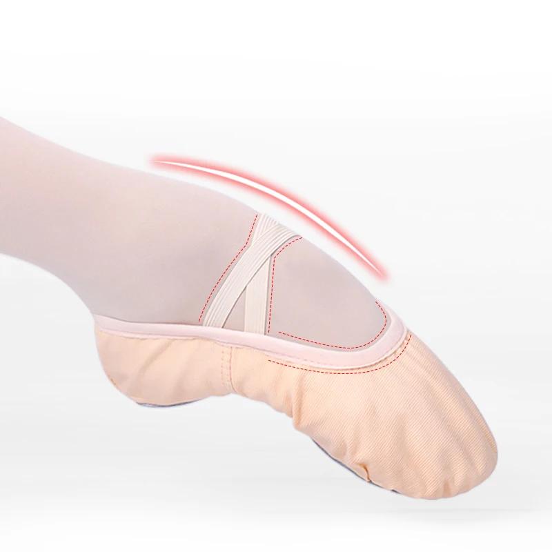 Chaussures de Ballet pour filles, chaussures de danse en toile pour femmes, chaussures de Ballet à s