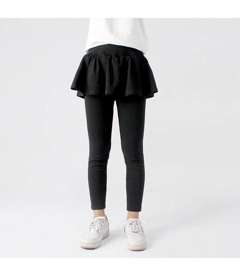 2026 nouveauté coton maigre grands enfants filles jupe Leggings haute élastique solide printemps ado