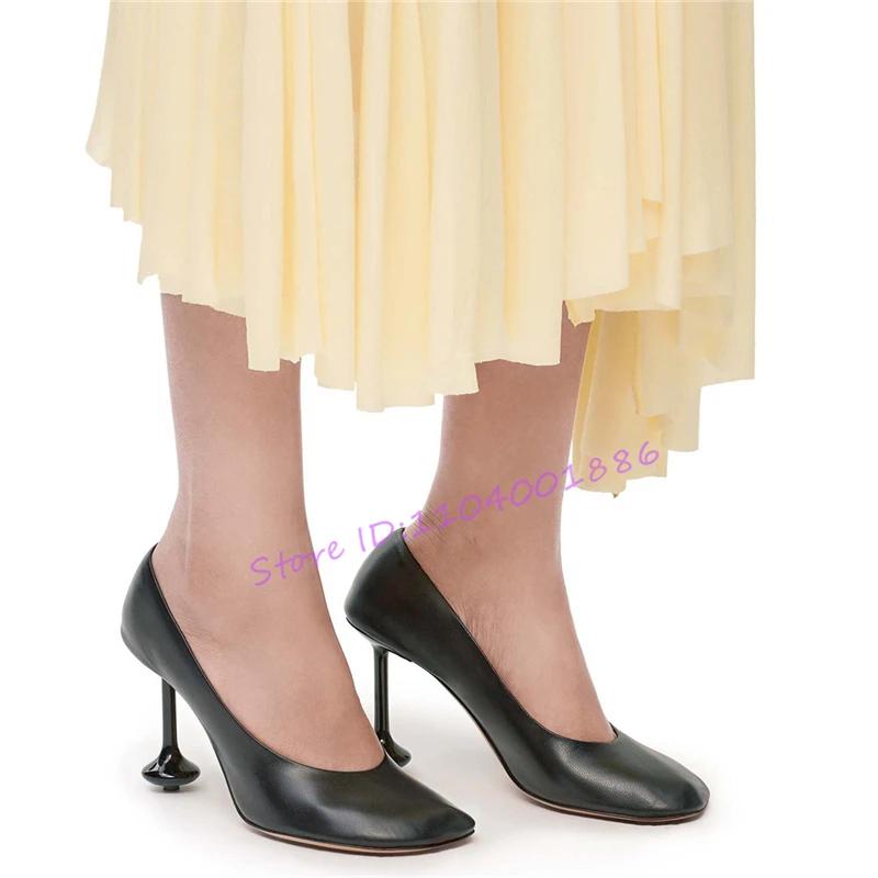 Escarpins d'été à talons étranges pour femmes, chaussures Sexy à bout rond peu profond, à enfiler, t