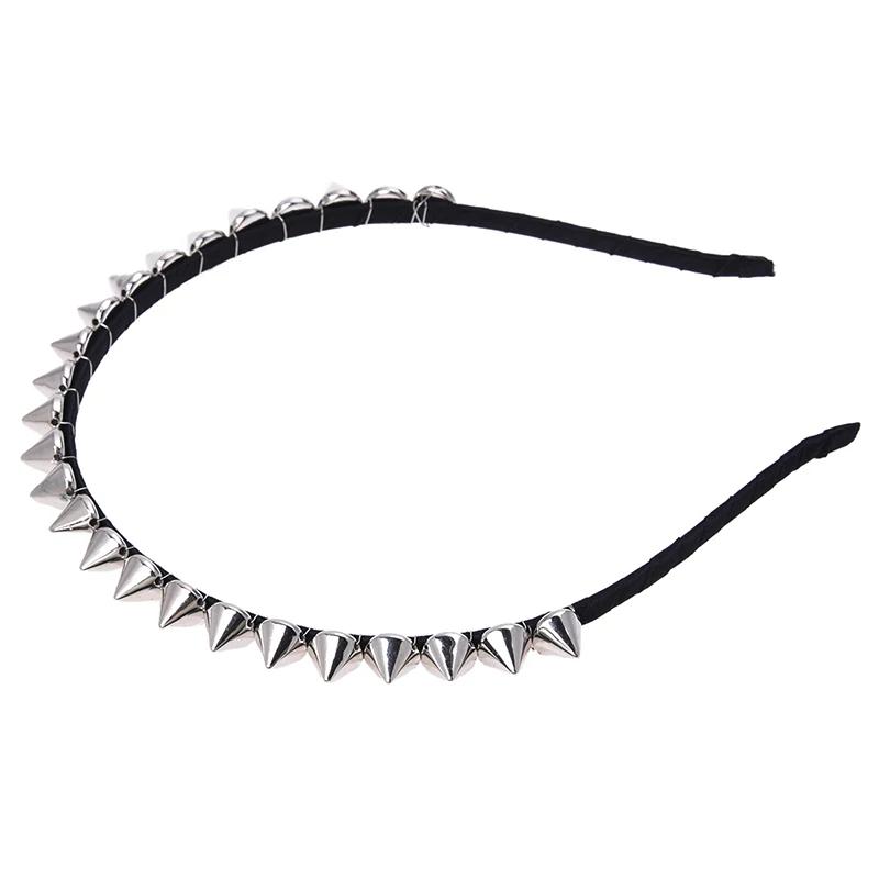 Argent métal Stud Rivet Spike bandeau cheveux bandeau Aliceband Punk fille