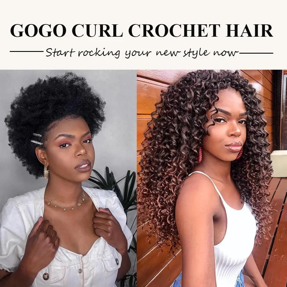 Synthétique court GoGo Curl Crochet cheveux pour femmes plage Curl Crochet tresses cheveux océan vag