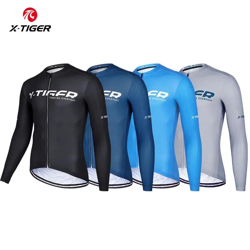 X-tiger hommes Maillot de cyclisme à manches longues vtt Maillot vêtements de vélo Maillot de descen