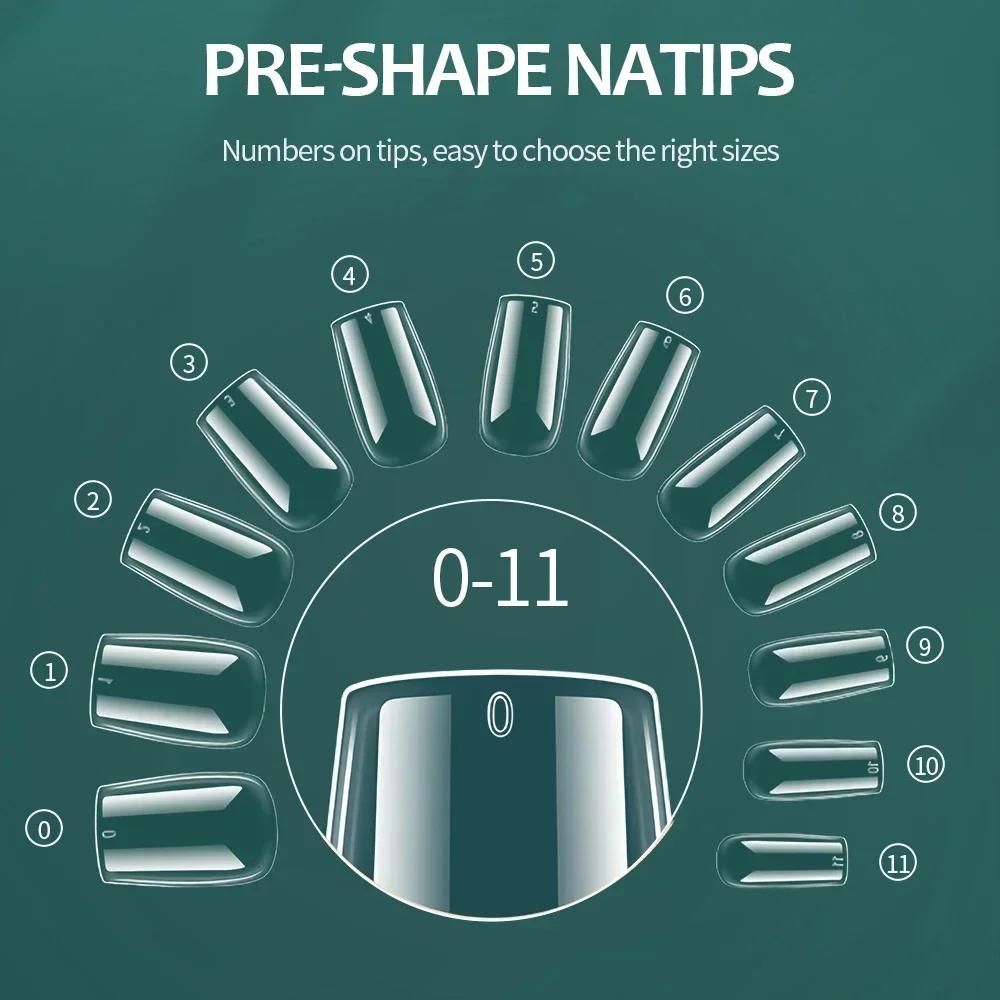 Nailpop 600 pièces pointes d'ongles couverture complète longueur moyenne ballerine presse sur faux o