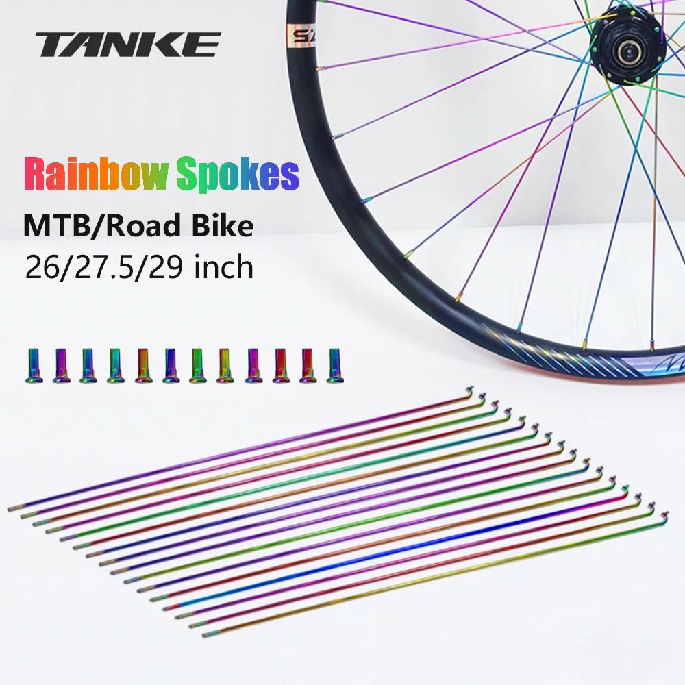 TANKE vélo 12 pièces rayons fil avec écrous pour 26/27.5/29 pouces roue vtt vélo de route en acier i