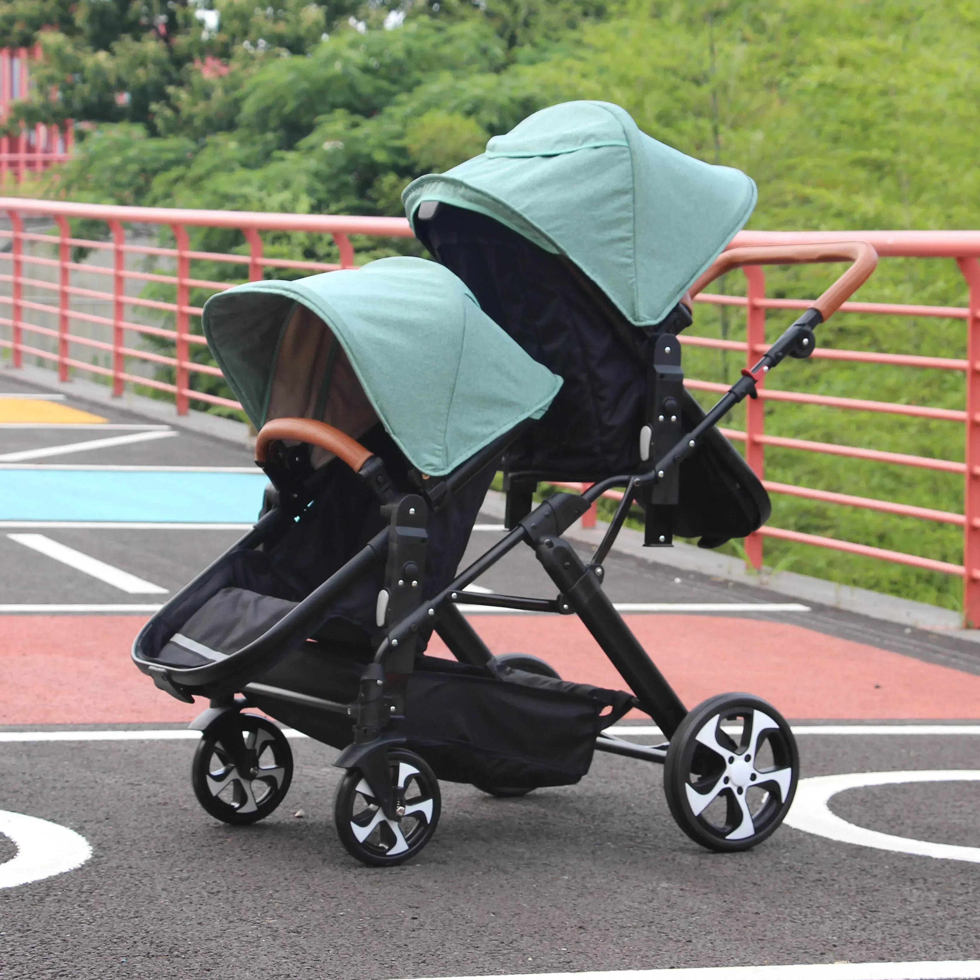 2025 NOUVEAU Poussette double 3 en 1 avec siège auto chariot landau Double Poussette pour deux enfan