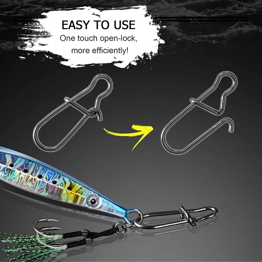 Duo Lock Snap pivotant haute résistance pêche Snap Clip inoxydable changement rapide pêche boutons p