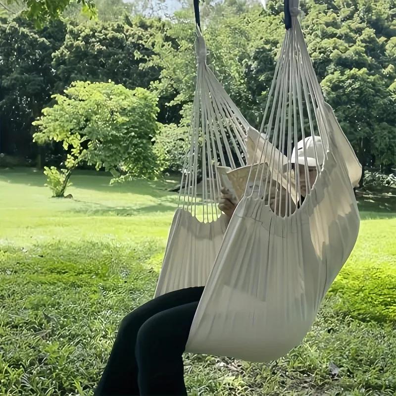 1 chaise hamac suspendue avec sac de rangement pour patio extérieur, balcon, véranda, chambre intéri