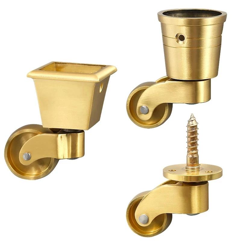 Roues Universelles en Laiton de Plusieurs Tailles, Renforcement Silencieux des Pieds de Meubles, Rou