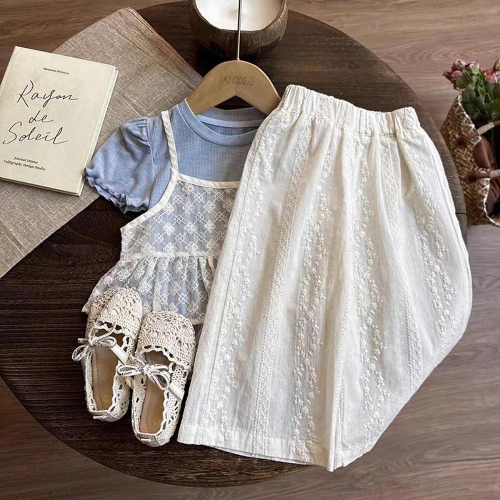 Bear Leader – vêtements d'été pour enfants, ensemble deux pièces en dentelle douce et mignonne pour