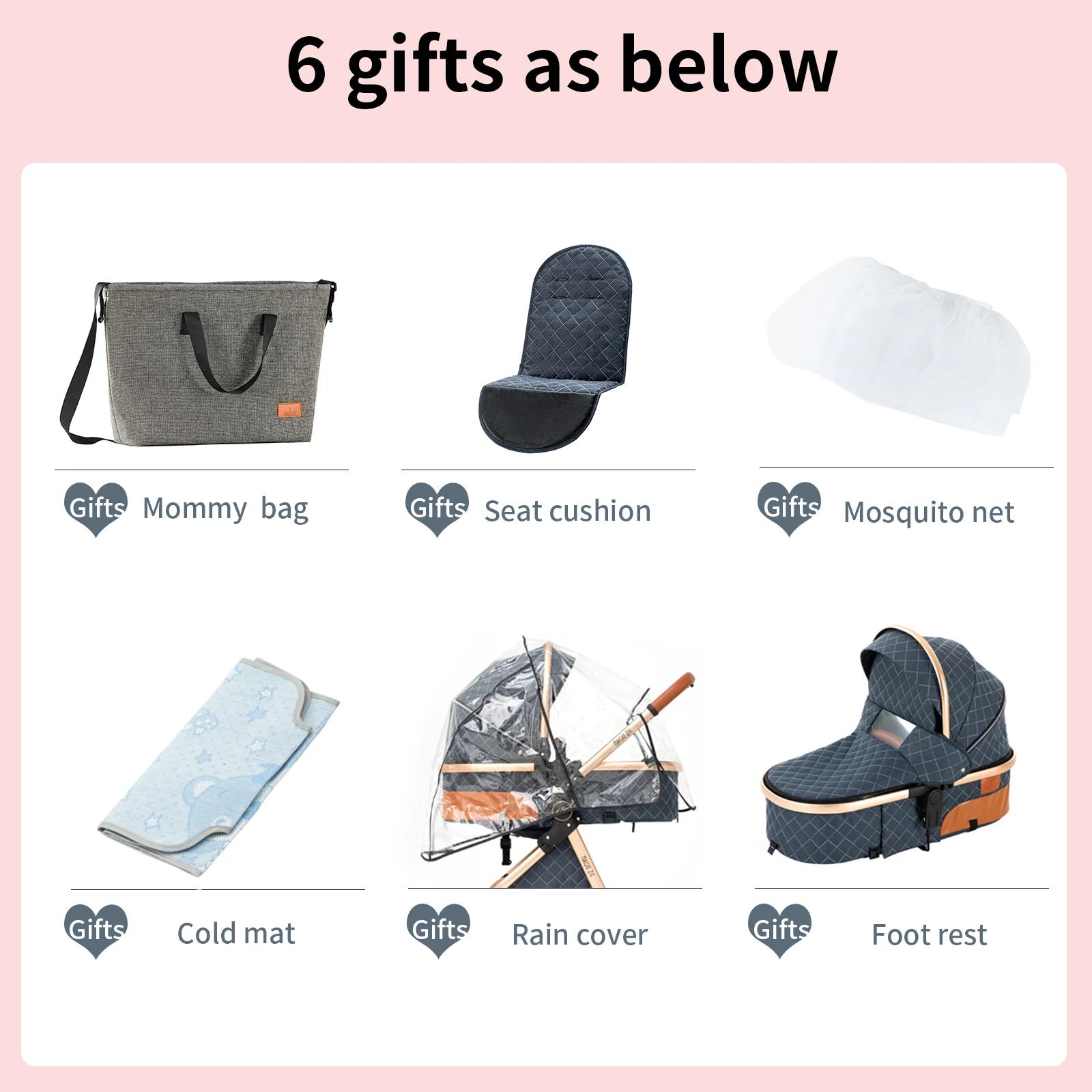 Compact pliable 3 en 1 bébé poussette landau léger poussette nouveau-né poussette système de voyage
