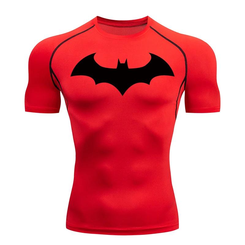 Chemise compression homme graphique chauve-souris manches courtes protection éruptions sport