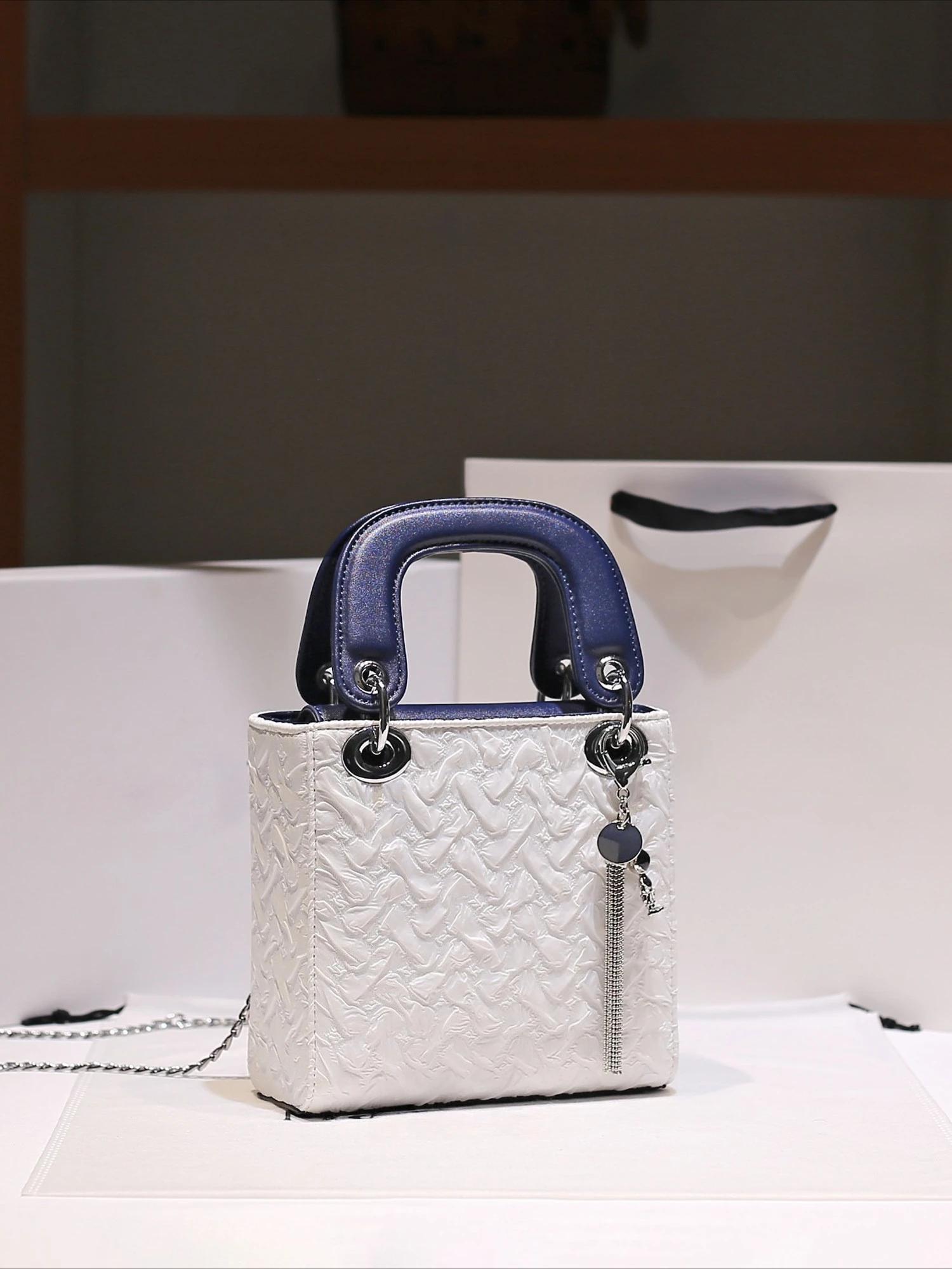 Nouveauté 2026 : Sac carré à chaîne pour femme, de créateur, mode et luxe, avec pendentif délicat et