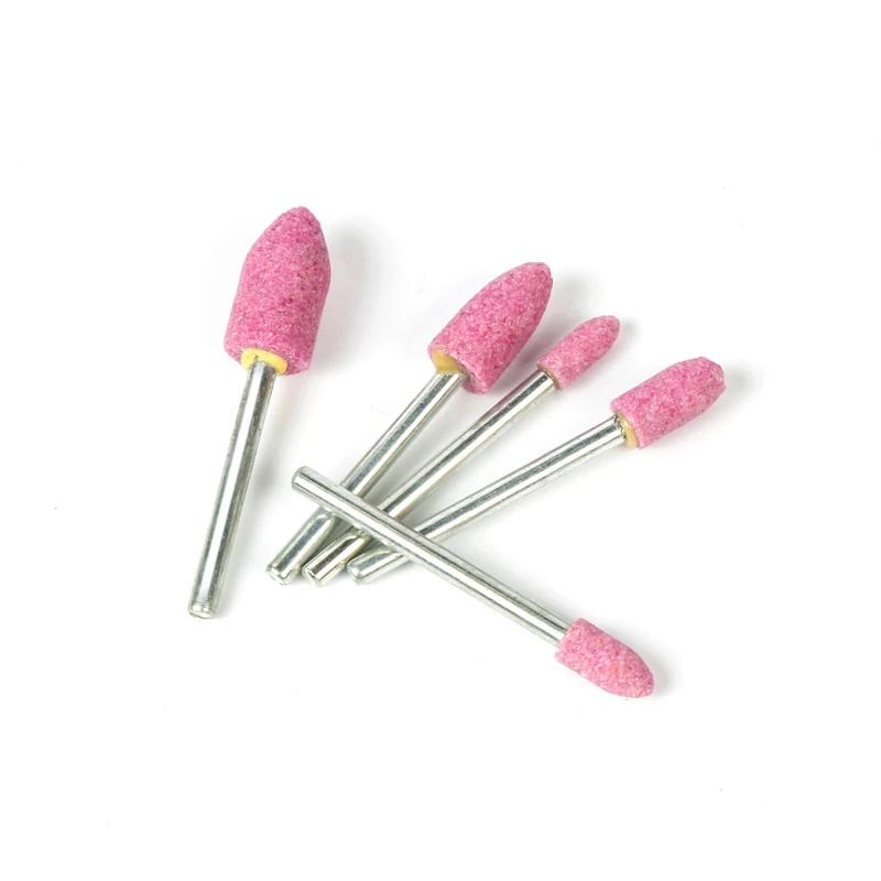 Assortiment de meule à pointe montée en céramique, roue à tête de 4 à 10mm pour perceuse Dremel, out