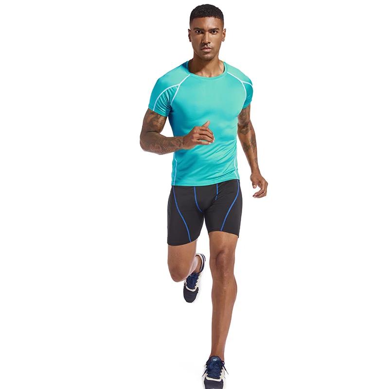 T-shirt Course Homme Sport Été Slim - Gym Fitness Hauts Sport Compression