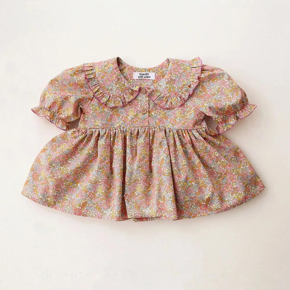 Ensemble de vêtements pour bébé fille, 2 pièces, été, coton floral, costume pour petite fille de 0 à