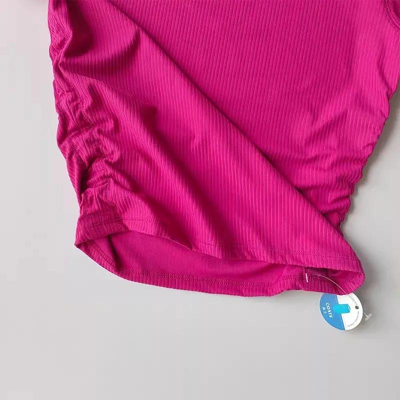 T-shirt de yoga sans coutures pour femmes - Haut sportif respirant manches courtes course
