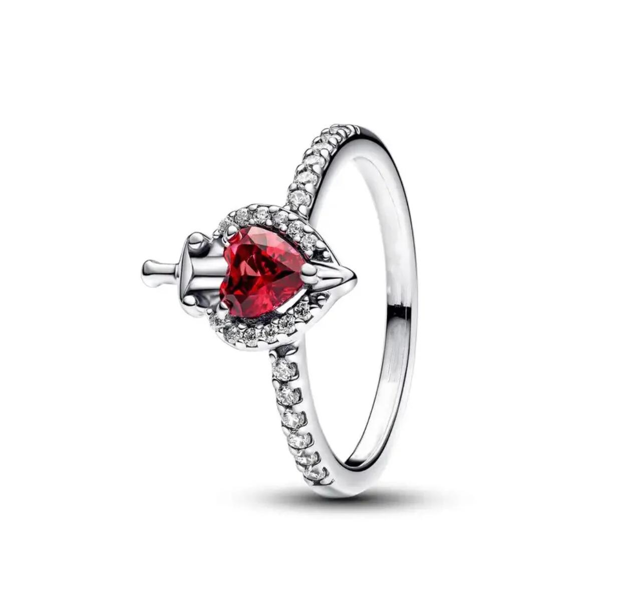 Bague en argent 925% pur avec nœud papillon, cœur et couronne en zircone, cadeau d'amour pour femmes