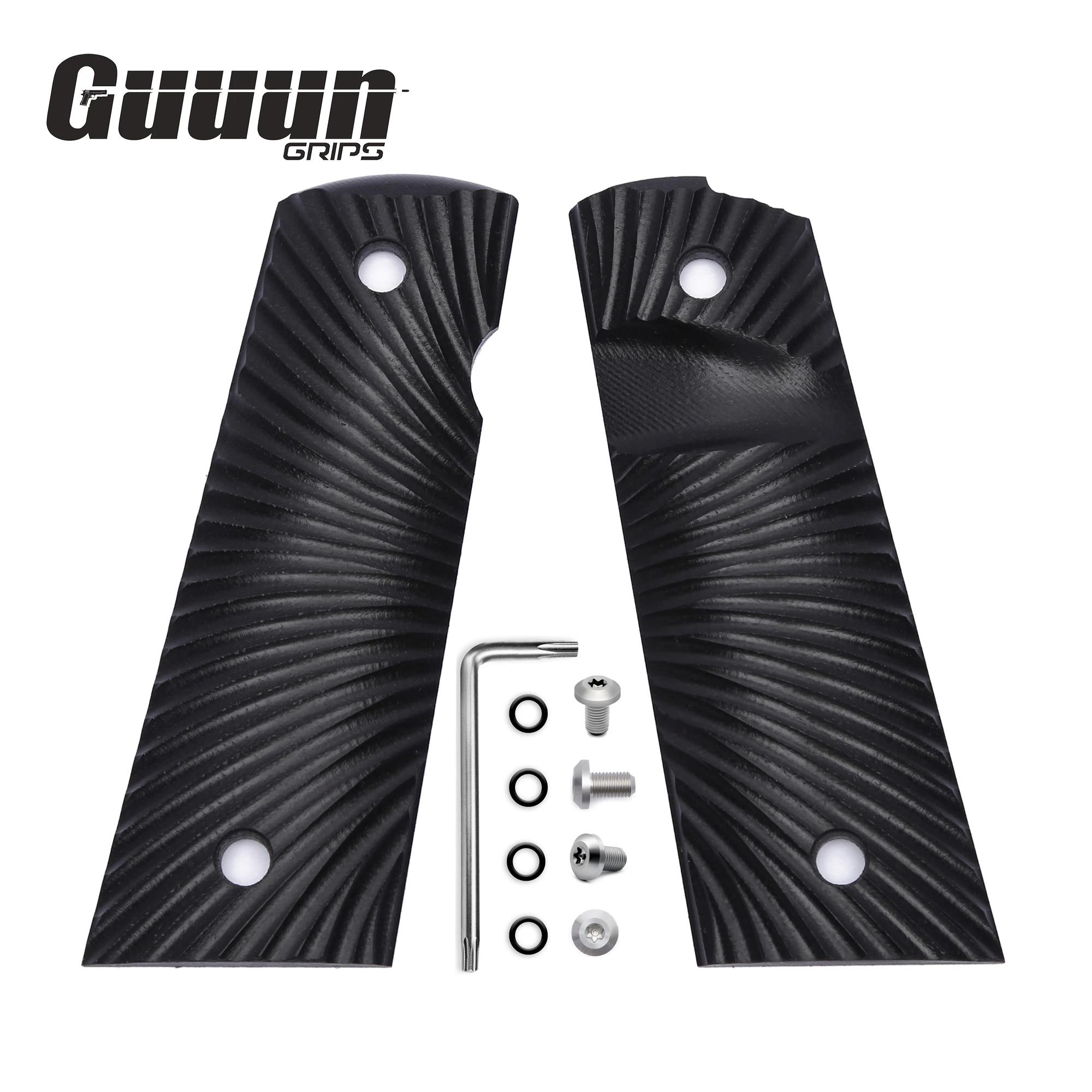 Magwell Grip Guuun G10 - Texture Sunburst pour 1911 taille complète avec coupe de sécurité