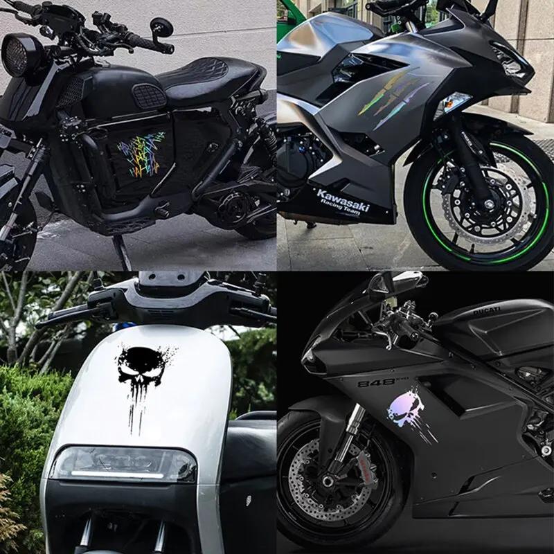 1 pièces autocollants de Moto crâne démon griffe HAHA autocollants pour Moto voiture casque noir Las