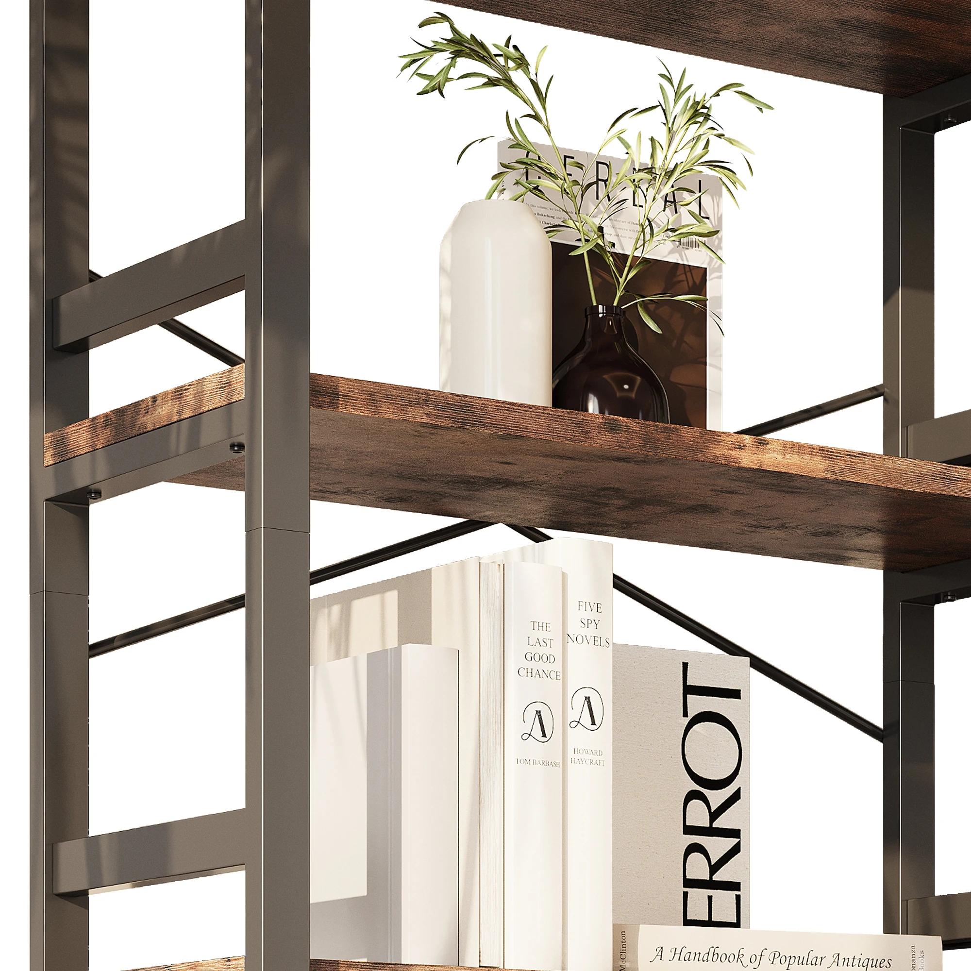 IRONCK Étagères et bibliothèques, étagère de 31,5 pouces de large, bibliothèque à 5 niveaux de style