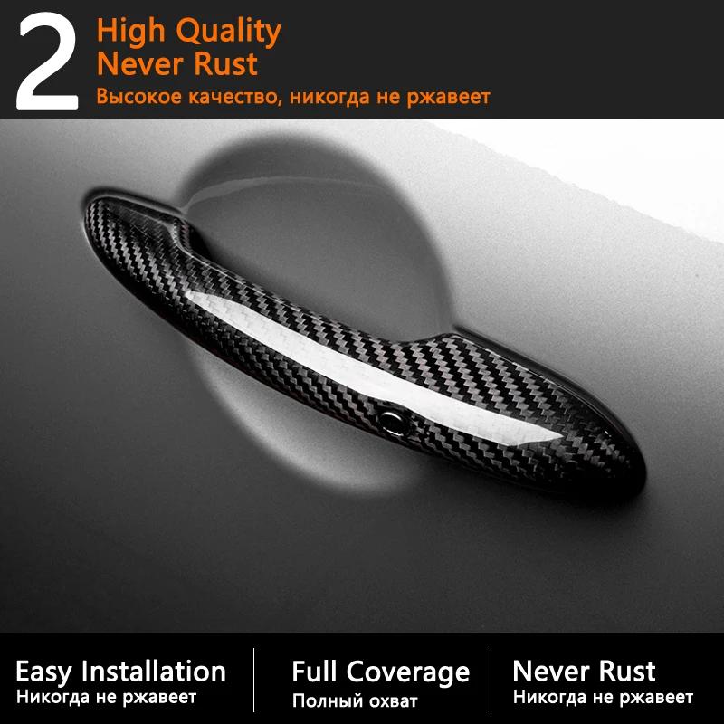Couverture de Poignée de Porte en Fibre de Carbone, Autocollant de Décoration pour Renault Scenic 2