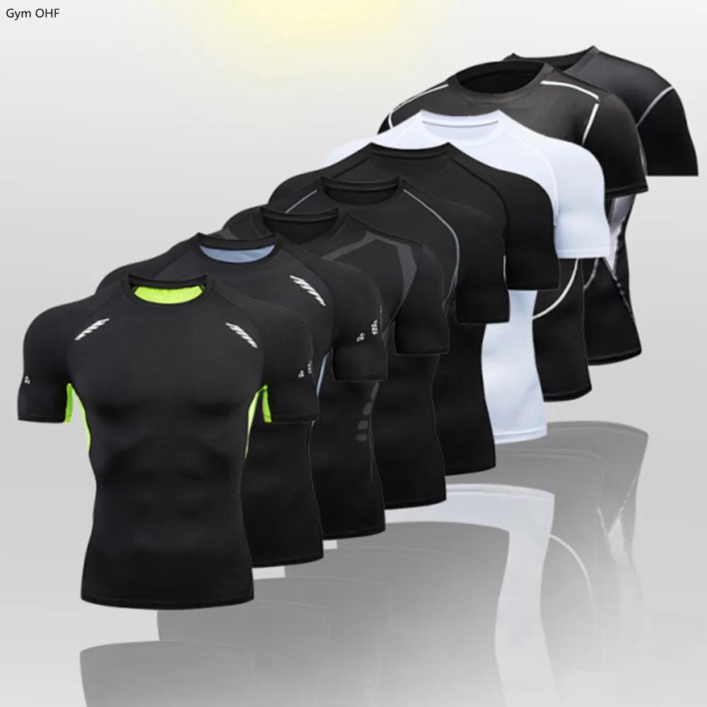 T-shirt rashguard compression homme - Haut sportif séchage rapide pour musculation et boxe
