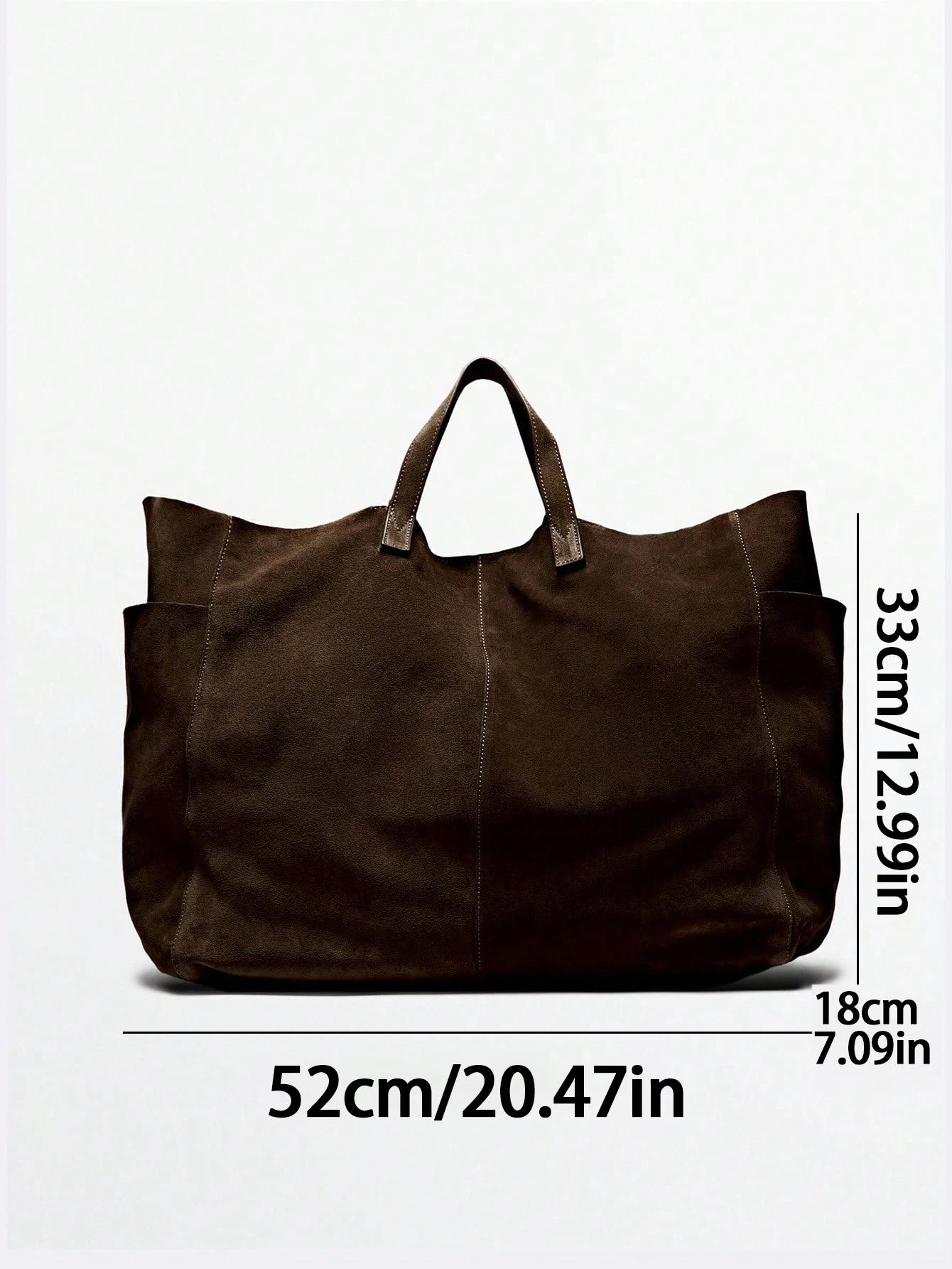 Grand sac à main en daim pour femme, sac à main, sac à bandoulière souple de grande capacité, sac fo