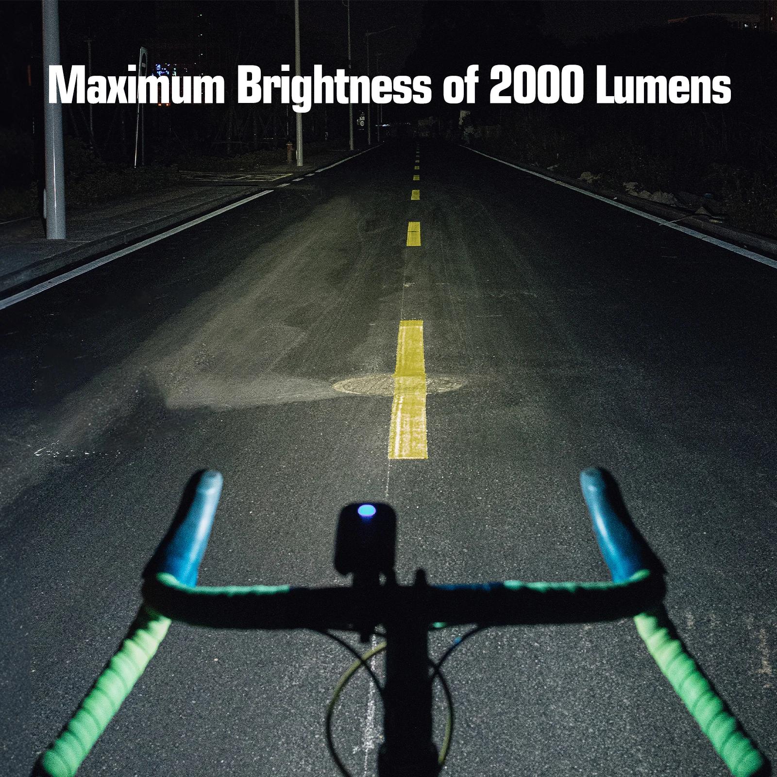 GACIRON V9DP-2000 phare 2000 lumens vélo avant lumière étanche USB Rechargeable 6700mAh vélo lumière