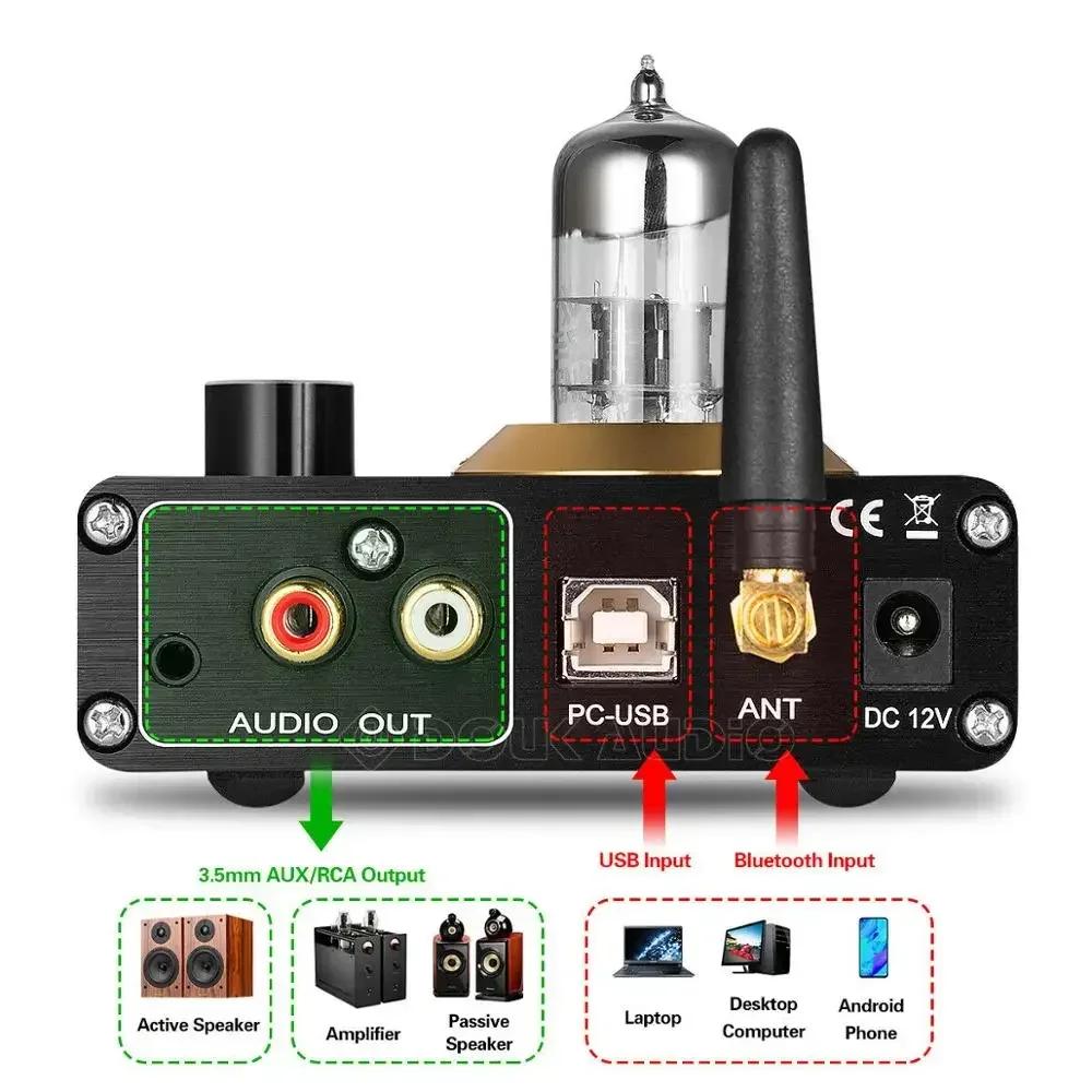 Douk – amplificateur de casque U4, Mini Tube Bluetooth 5.0, préampli Audio stéréo USB DAC, carte son