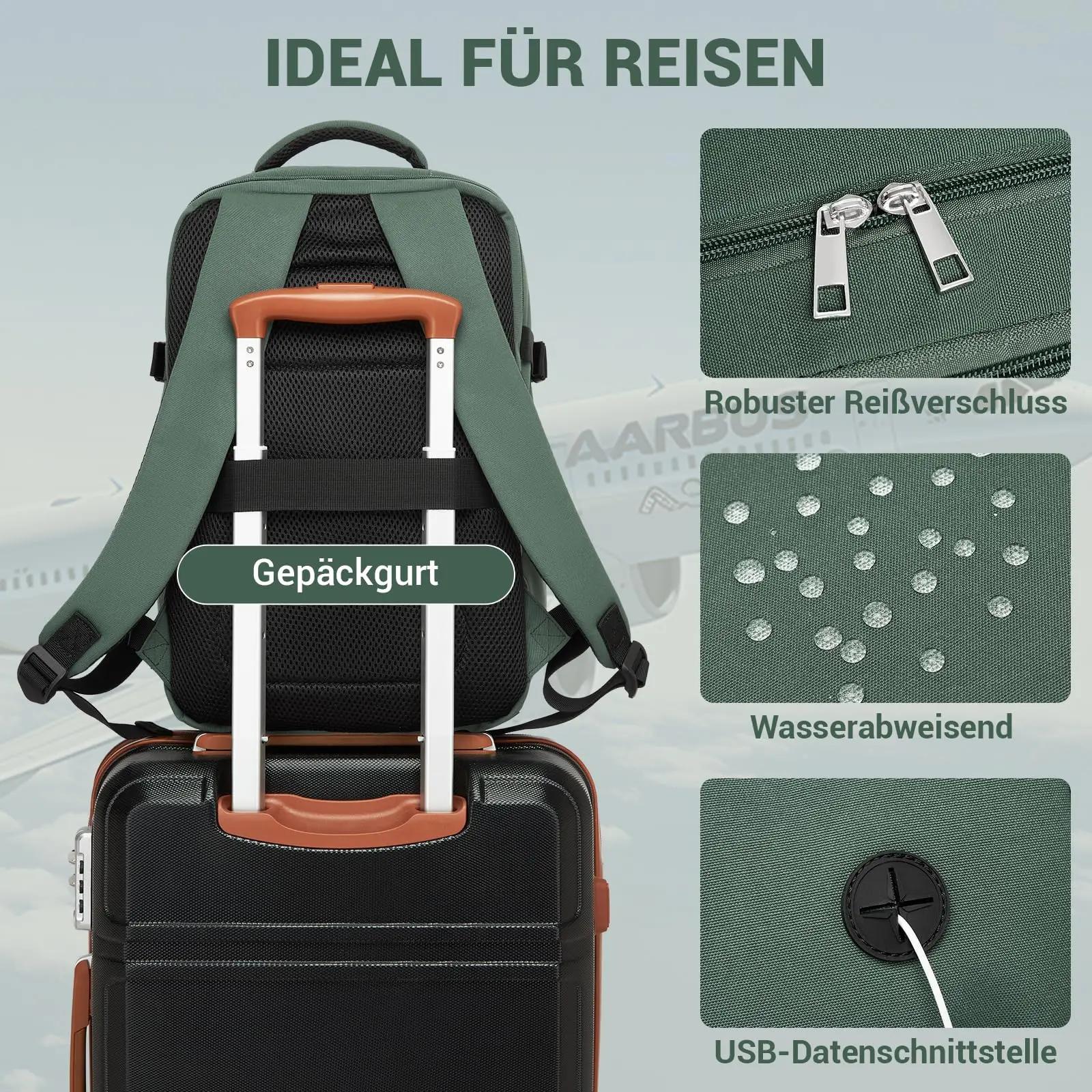 KONO Sac à dos pour ordinateur portable pour homme-15,6 pouces hydrofuge avec compartiment rembourré