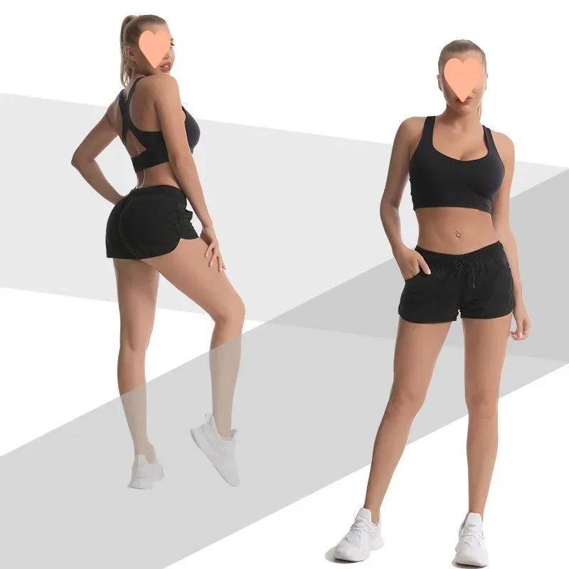 Short de course marathon pour femme, taille de gym, entraînement, fitness, yoga, sport, été