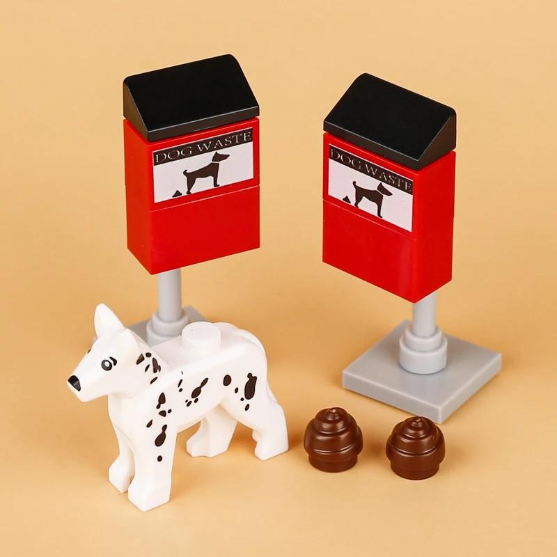 MOC – blocs de construction de stand de nourriture, boîte d'appel, toilettes, vue sur la rue, Pizza,