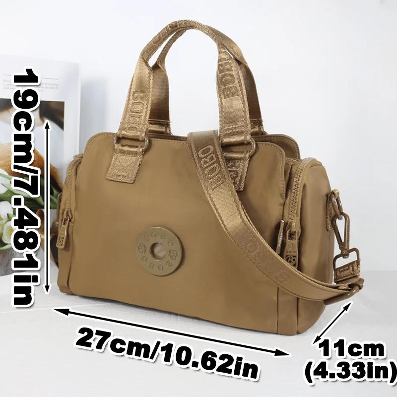 Sac à bandoulière pour femmes à la mode, sac à main, matériau en nylon lisse et durable, poche magné