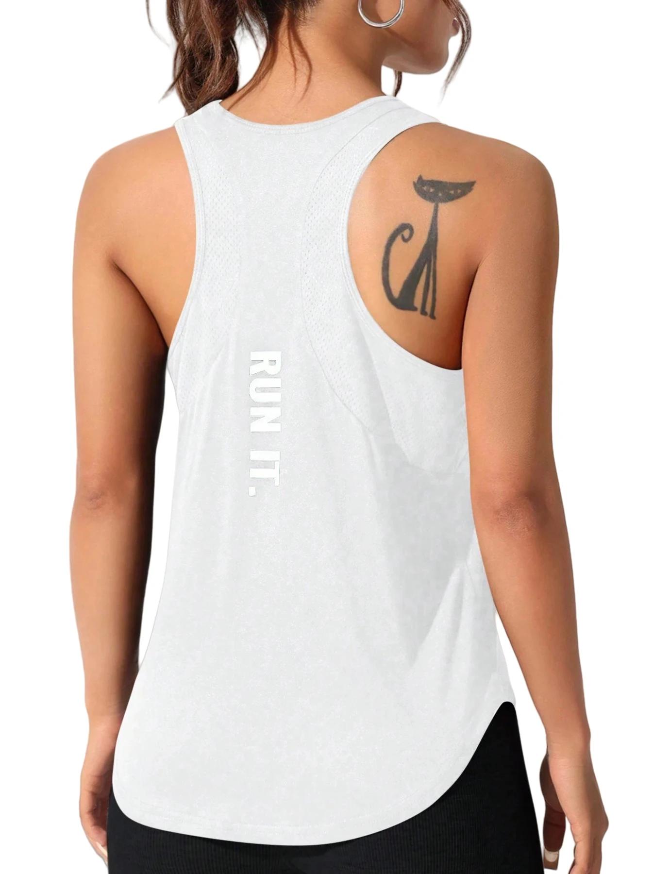 Gilet de course pour femmes, style lettre spéciale, gilet ample et long, un bon choix pour la course