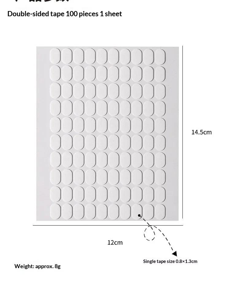 100 pièces de ruban adhésif double face en gel pour ongles, colle adhésive transparente, autocollant