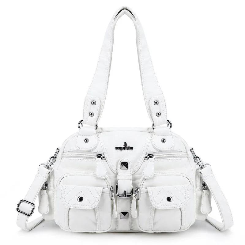 Angelkd'appareils-Sacs à main pour femmes, sacoche à poignée supérieure, sac PU initié, pack de boul