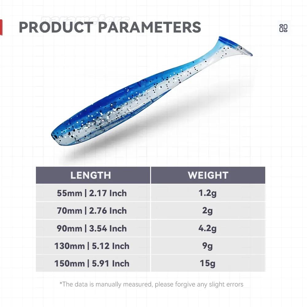 Bazooka Shad ver pêche leurre souple grand Silicone 90 100mm appât T queue facile méné Wobbler Swimb