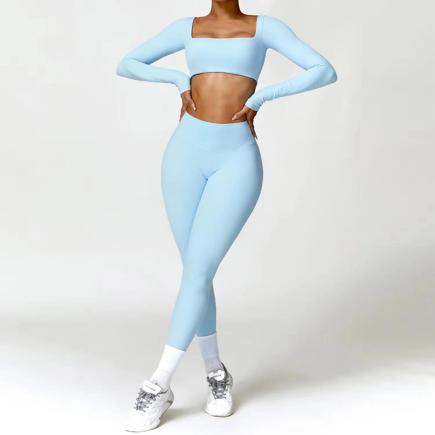 Costume de yoga 2 pièces femme - Ensemble sport séchage rapide pour running et entraînement