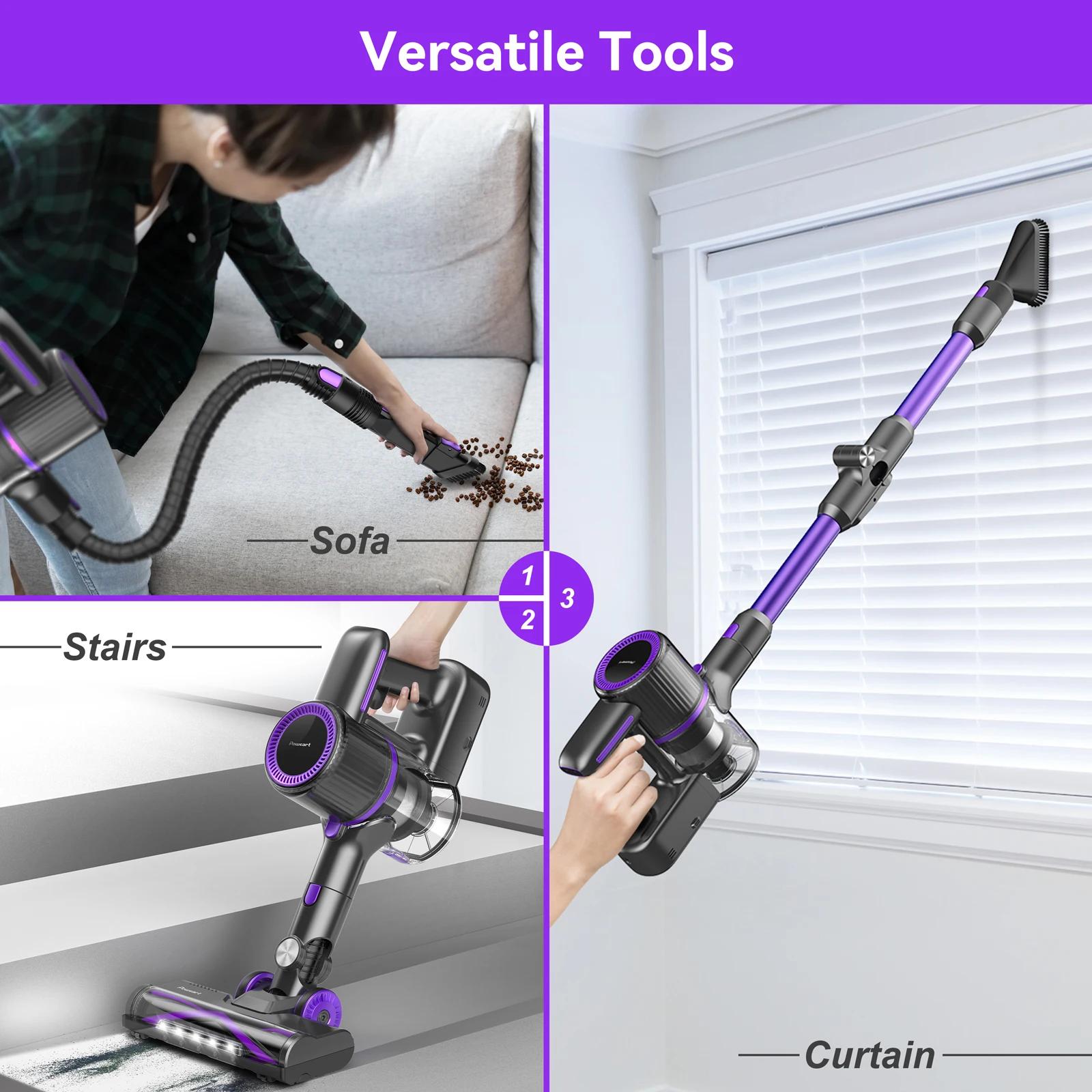 POWEART-Aspirateur balai sans fil aste N700, 350W, jusqu'à 45 minutes, pour la maison, les sols durs