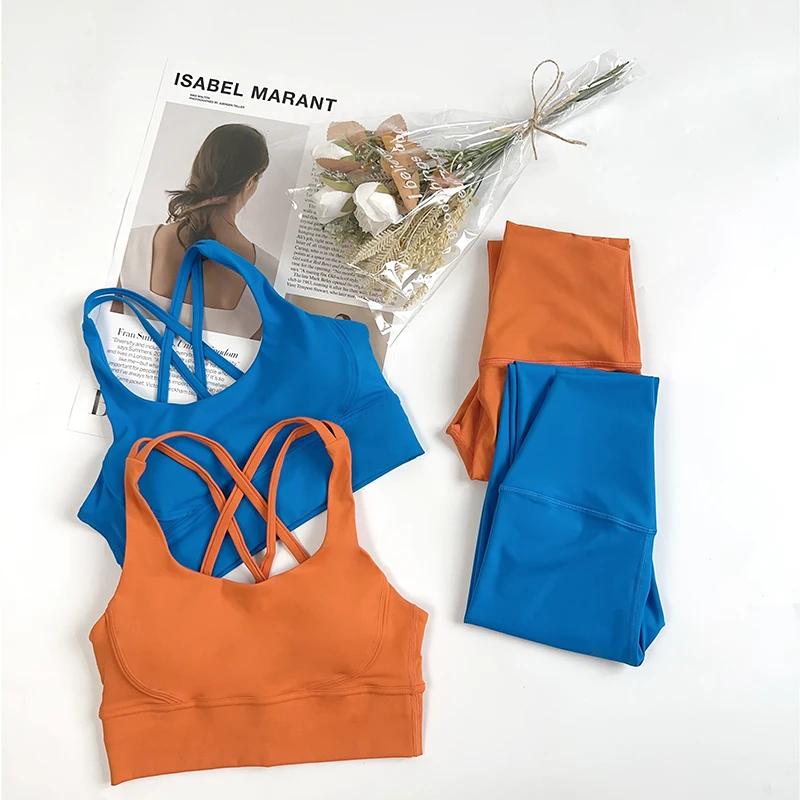 Ensemble de Yoga 2 pièces pour femmes, vêtements d'entraînement, combinaisons de sport, Leggings tai