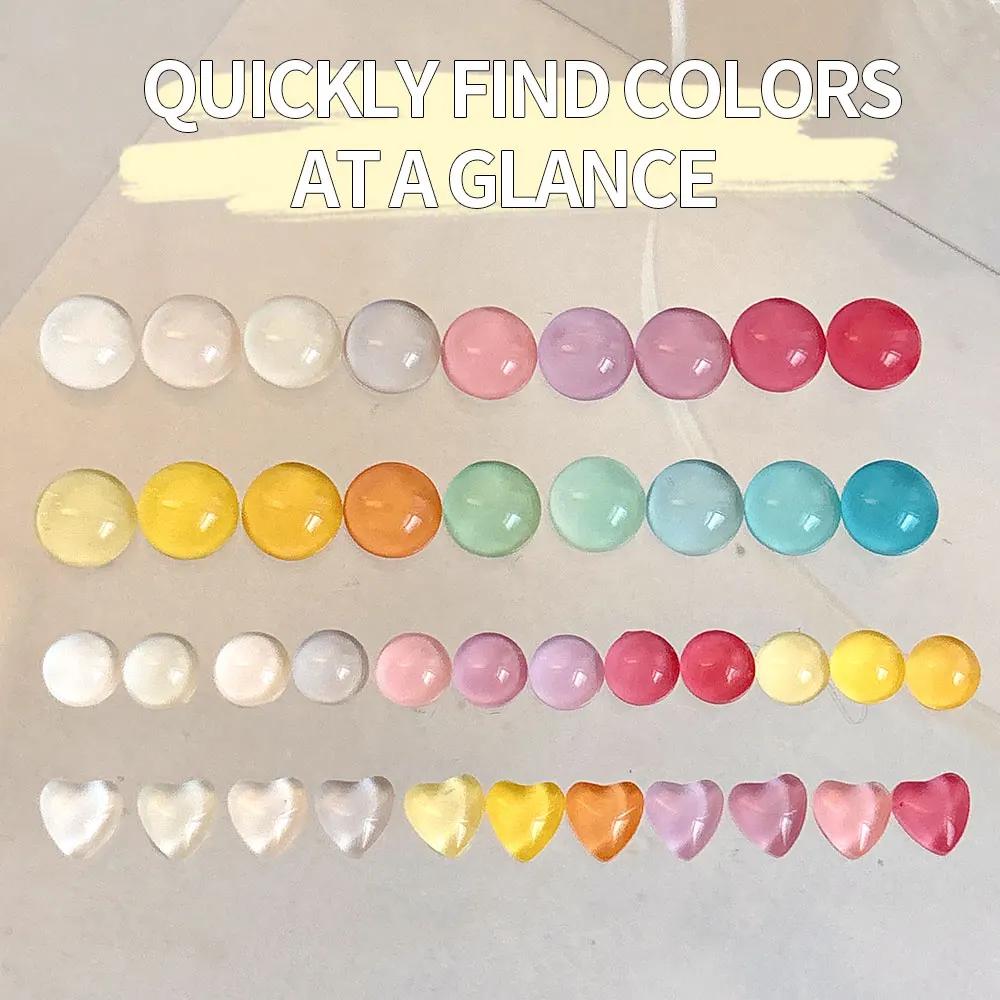 Mini cartes de pratique à affichage rond, Kit de formation des ongles en Gel Transparent, vernis Gel