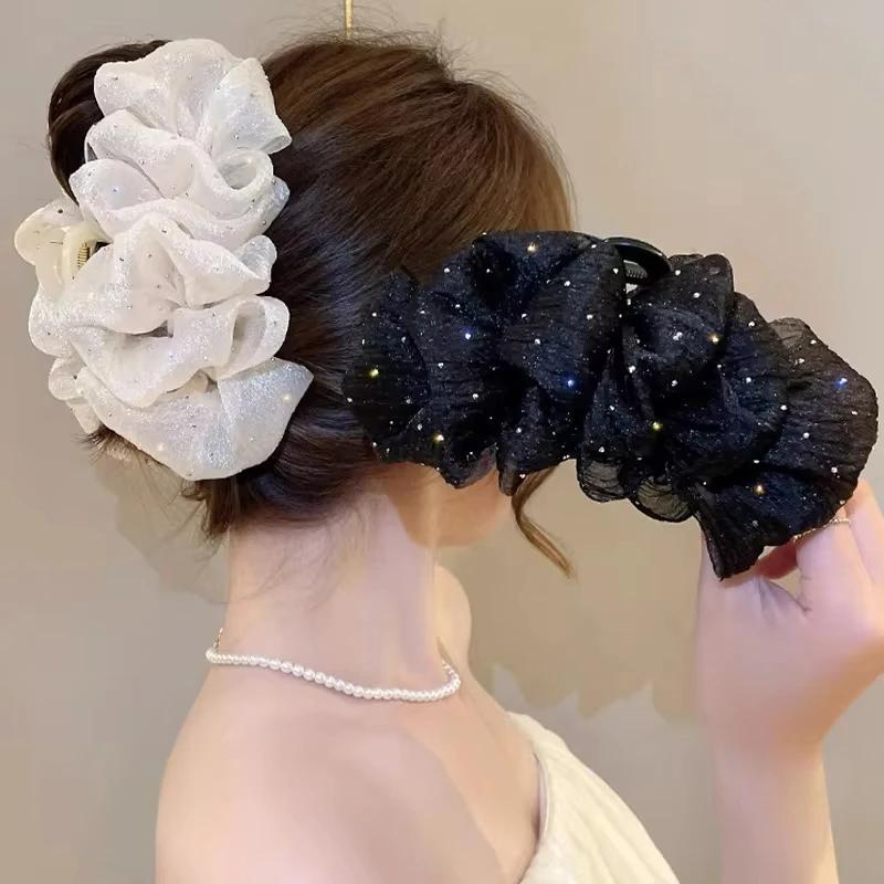 Pinces à cheveux avec nœud en maille pour femmes, accessoires pour cheveux féminins, ornement de che