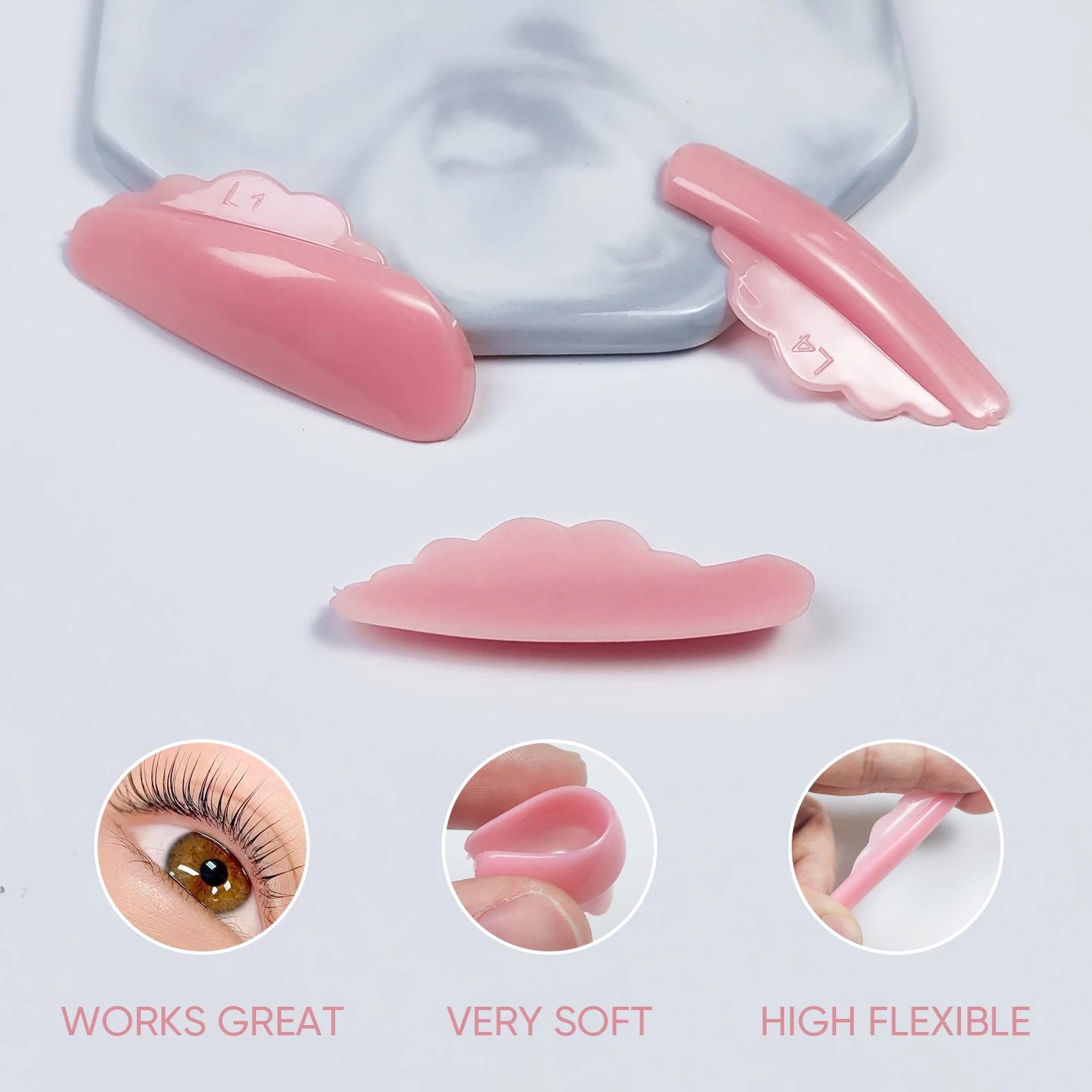 Libeauty nouveau 4 paires de colle gratuite Silicone cils Perm tige bouclier cils ascenseur Pad leva
